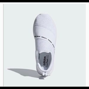 White Adidas no lace shoes